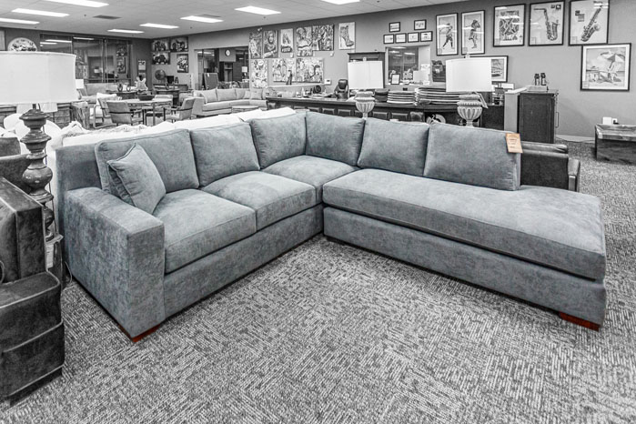 Full view of the Laguna 2-Piece Sectional, designed for comfort and functionality with structured seating and a modern aesthetic.