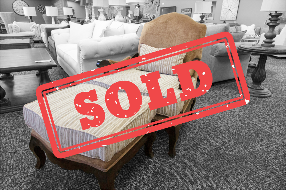 French Bergère Chair With Ottoman – Sold